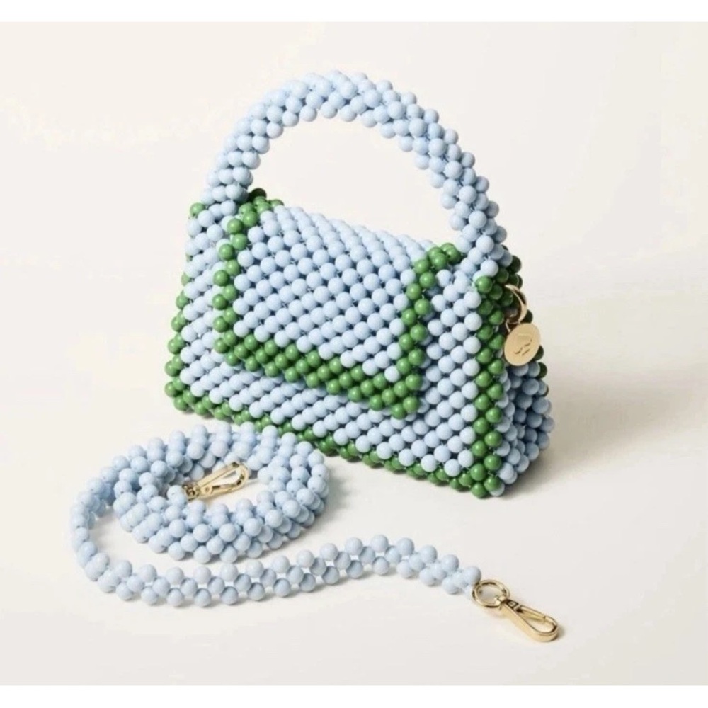 Kate Spade x Target Limited Edition Colorblock Beaded Crossbody Bag Blue Green - Picture 3 of 5